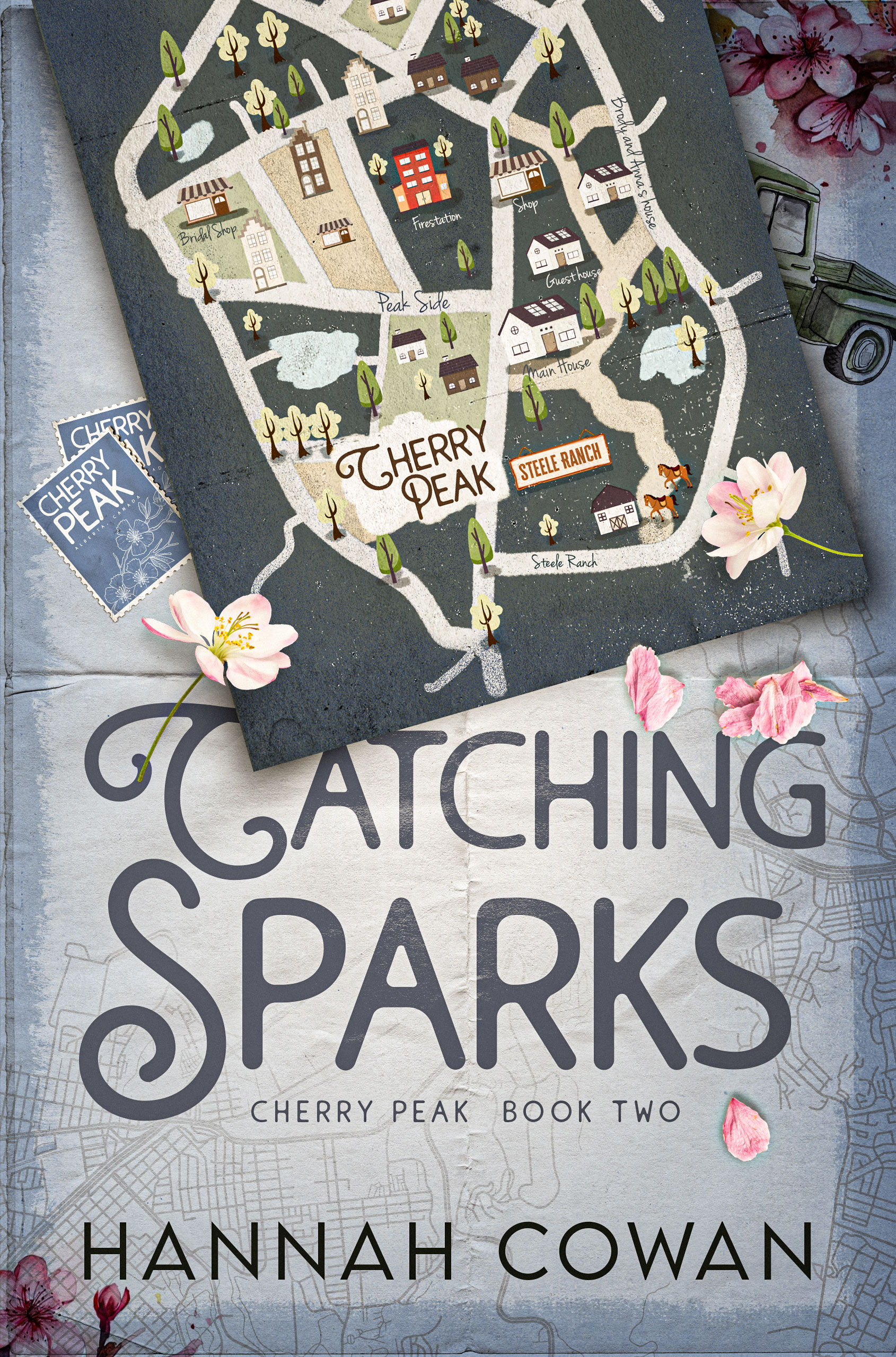 Book cover: Catching Sparks (Cherry Peak #2) by Hannah Cowan