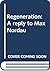 Regeneration: A reply to Max Nordau