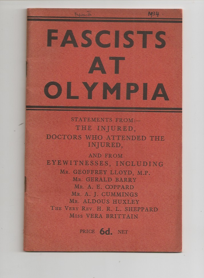 Fascists at Olympia: A Record of Eye-Witnesses and Victims (Paperback)
