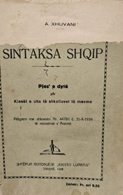 Sintaksa shqip : pjes' e dytë : për klasat e ulta të shkollavet të mesme