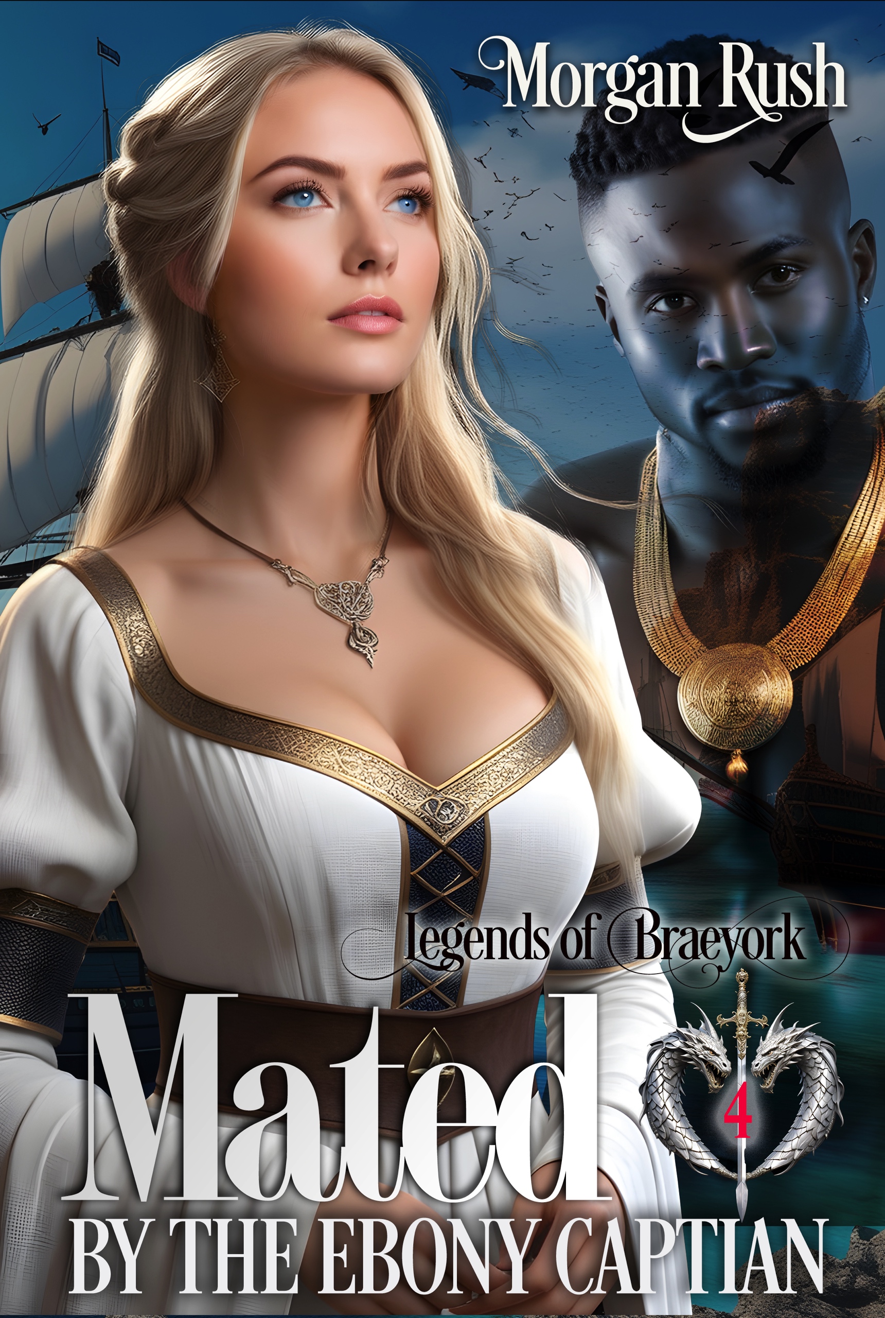 Mated by the Ebony Captain: Steamy Medieval Fantasy Romance (Legends of Braeyork Book 4)