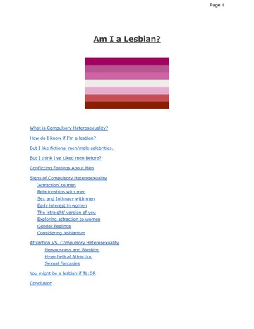 Am I a Lesbian? Masterdoc (Unknown Binding)