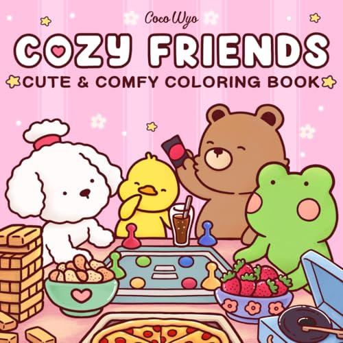 Cozy Friends: Coloring Book for Adults and Teens Featuring Super Cute Animal Characters with Easy and Simple Designs for Relaxation (Paperback)