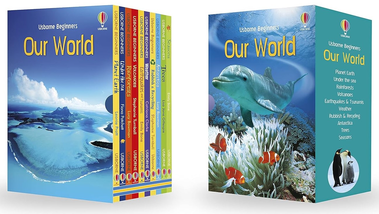 Usborne Beginners Series Our World Collection 10 Books Box Set (Seasons, Trees, Antarctica, Rubbish & Recycling, Weather, Earthquakes & Tsunamis, Volcanoes, Rainforests, Under the Sea, Planet Earth)