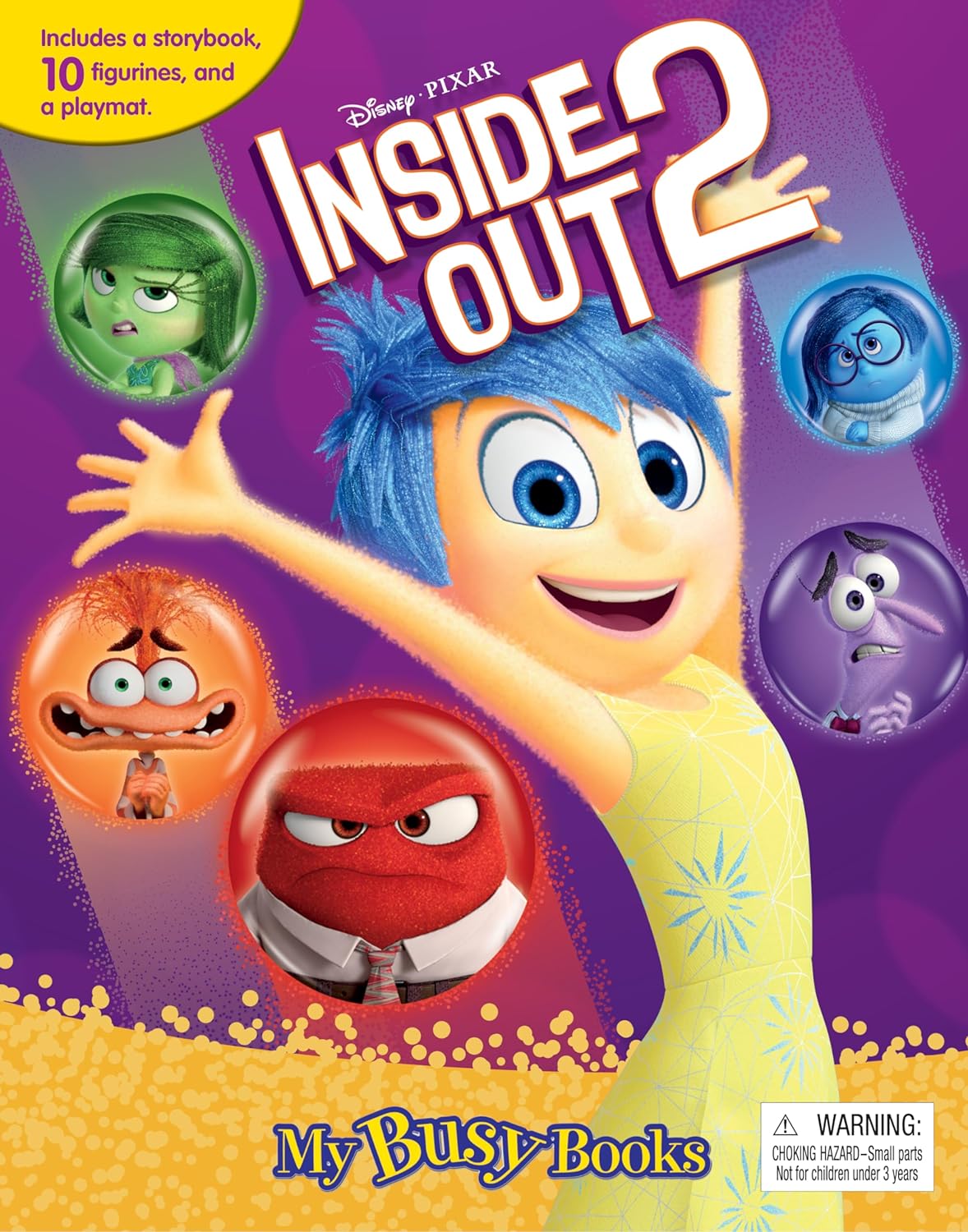 Disney Inside Out 2 My Busy Books - Storybook, 10 figurines, playmat (Hardcover)