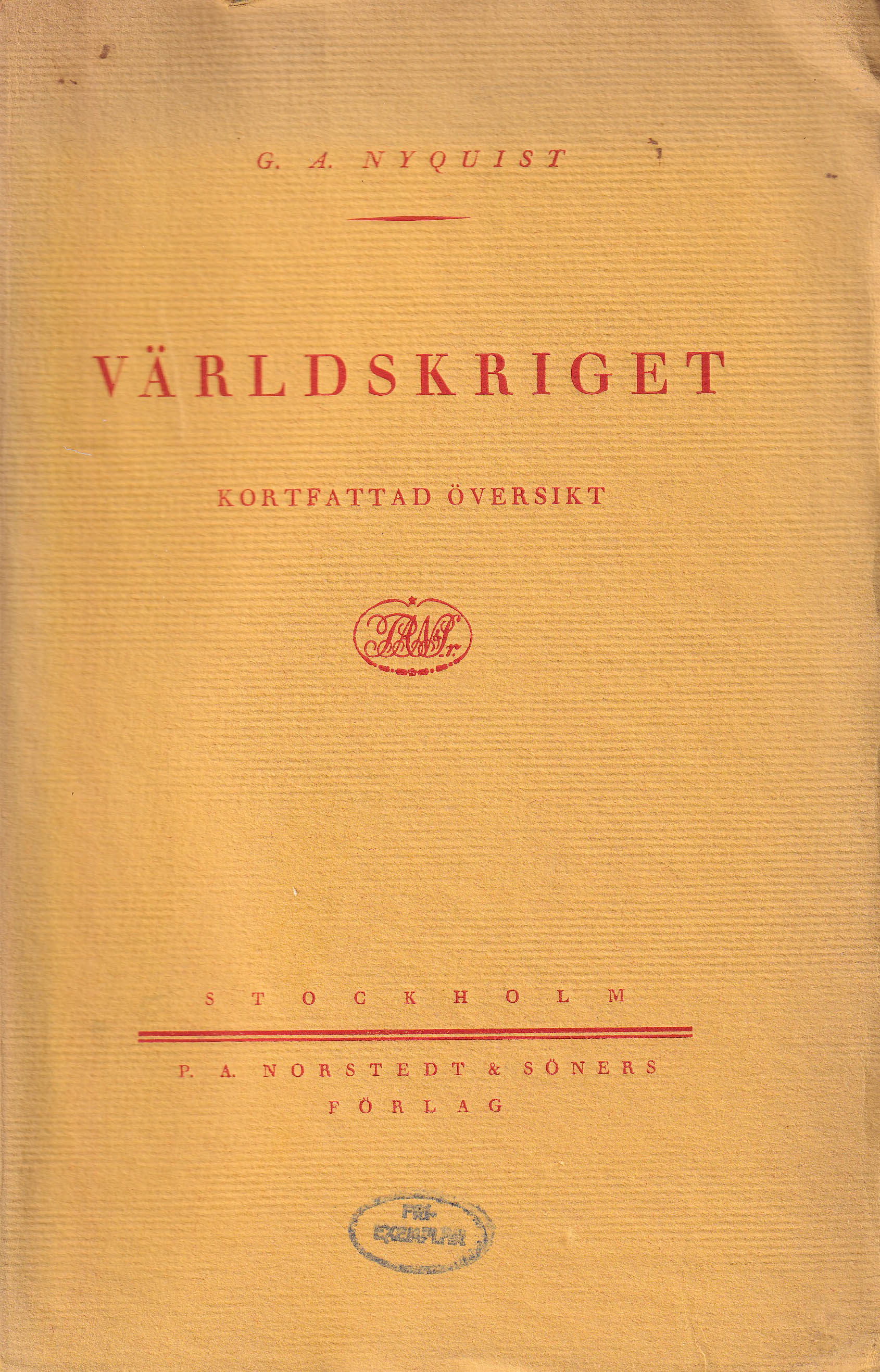 Världskriget : kortfattad översikt (Unknown Binding)