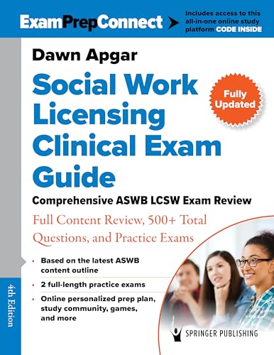 Social Work Licensing Clinical Exam Guide: Comprehensive ASWB LCSW Exam Review with Full Content Review, 500+ Total Questions, and Practice Exams (Paperback)
