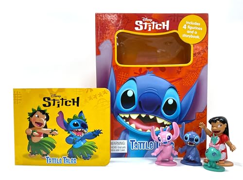 Disney Stitch Tattle Tales - Activity Books for kids, 12-page storybook, 4 figurines