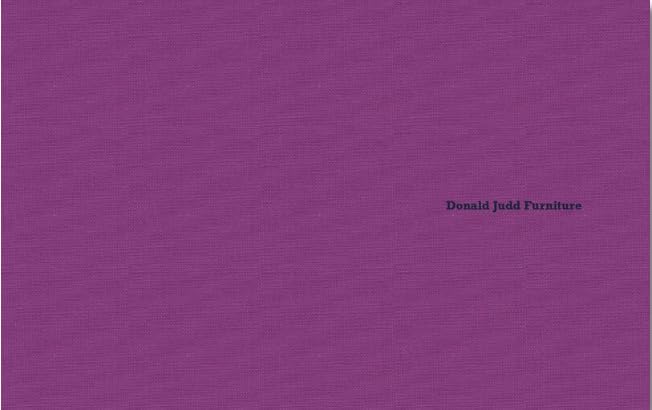 Donald Judd Furniture (Hardcover)