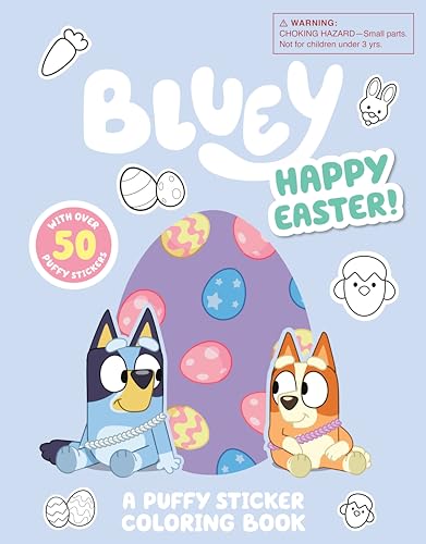 Bluey: Happy Easter! A Puffy Sticker Coloring Book: With Over 50 Puffy Stickers (Paperback)