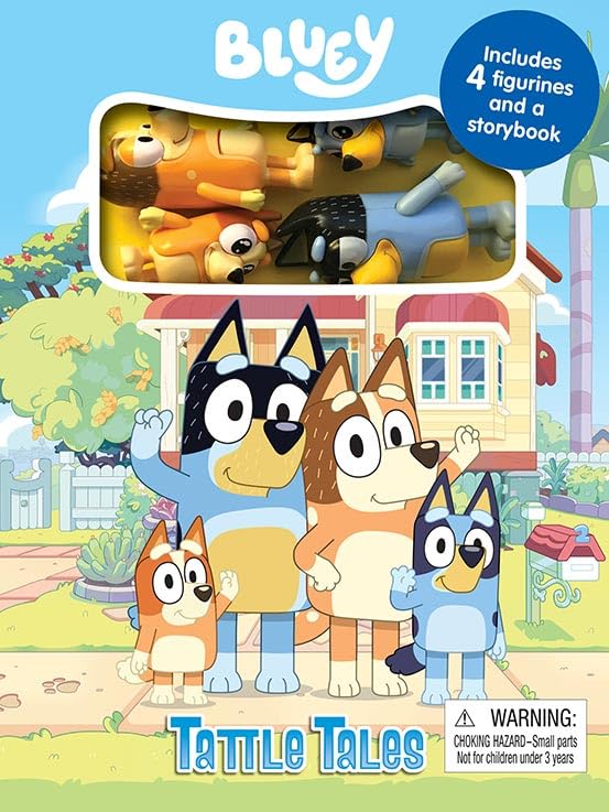 Bluey Tattle Tales - Activity Books for kids, 12-page storybook, 4 figurines (Board Book)