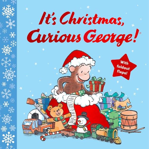 It’s Christmas, Curious George!: Includes 7 Fold Out Flaps for Interactive Fun (Hardcover)