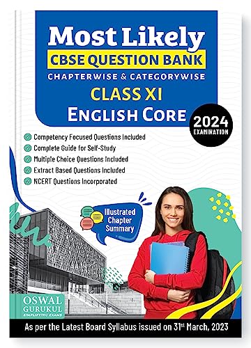 Oswal - Gurukul English Core Most Likely CBSE Question Bank for Class 11 Exam 2024 - Chapterwise & Categorywise, Competency Focused Qs, Study Guide, MCQs, Extract Based Qs (Kindle Edition)