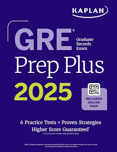 GRE Prep Plus, Ninth Edition (2026): Includes 6 Practice Tests, 1500+ Practice Questions + Online Access to a 500+ Question Bank, Video Tutorials, and Live Class Sessions (Kaplan Test Prep)