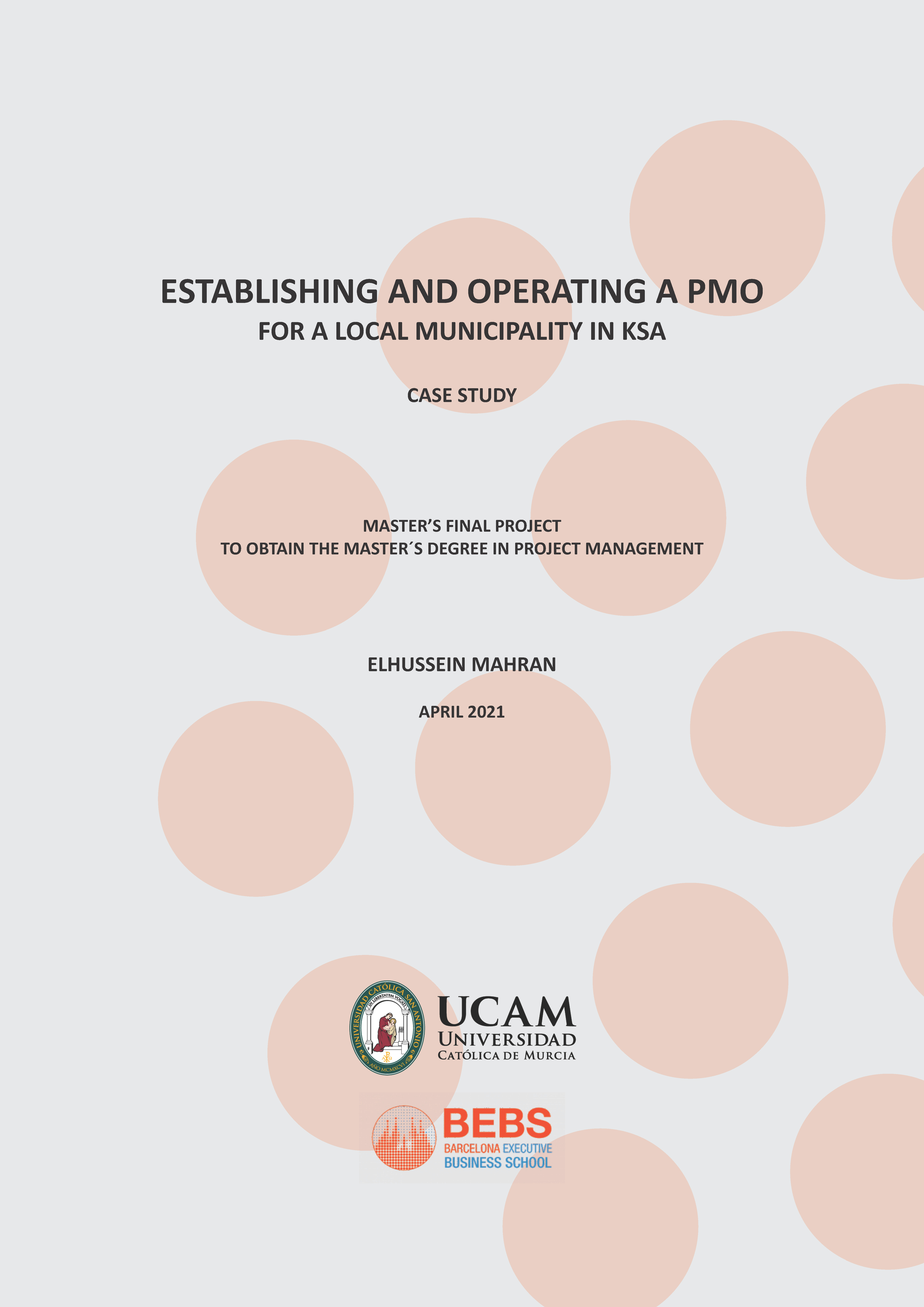 Establishing And Operating A PMO For A Local Municipality In KSA - Case Study