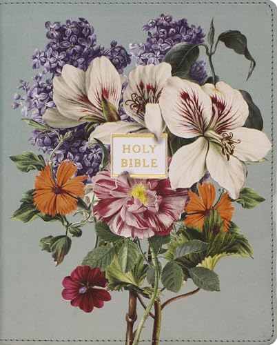 NIV, Artisan Collection Bible, Large Print, Leathersoft, Sage Floral, Red Letter, Comfort Print
