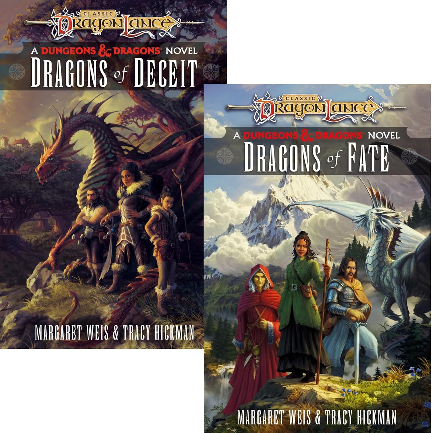Dragonlance Destinies 2 Books Set - Dragons of Deceit & Dragons of Fate (Hardcover Edition)