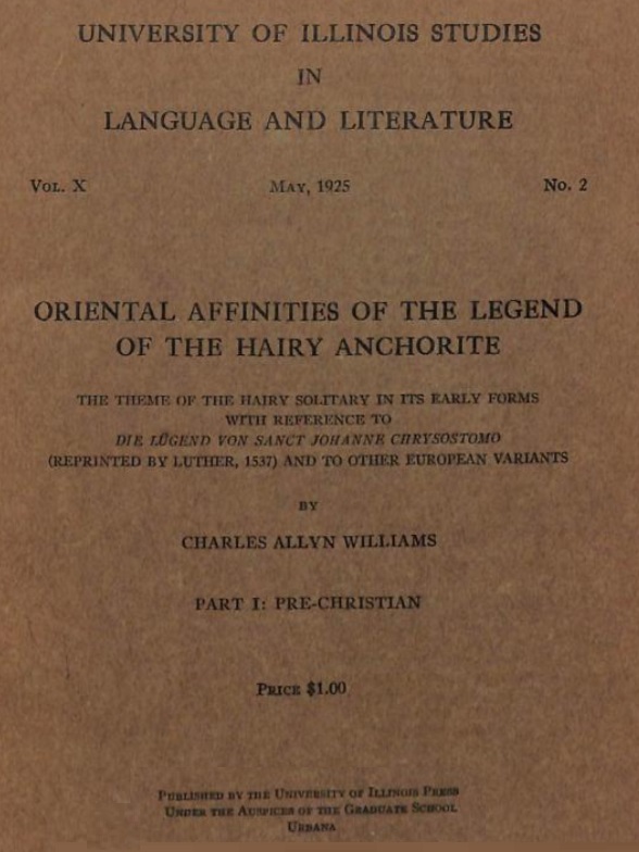 Oriental Affinities of the Legend of the Hairy Anchorite