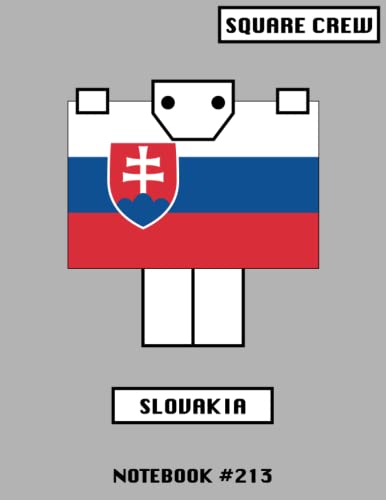 Square Crew #213 Slovakia notebook the best and the coolest series in the world: One of Amazing Design School Flag Notebook for kids, student, workers and teachers, Elementary school, middle school, high school, college 8.5" x 11" (21.59 x 27.94 cm)