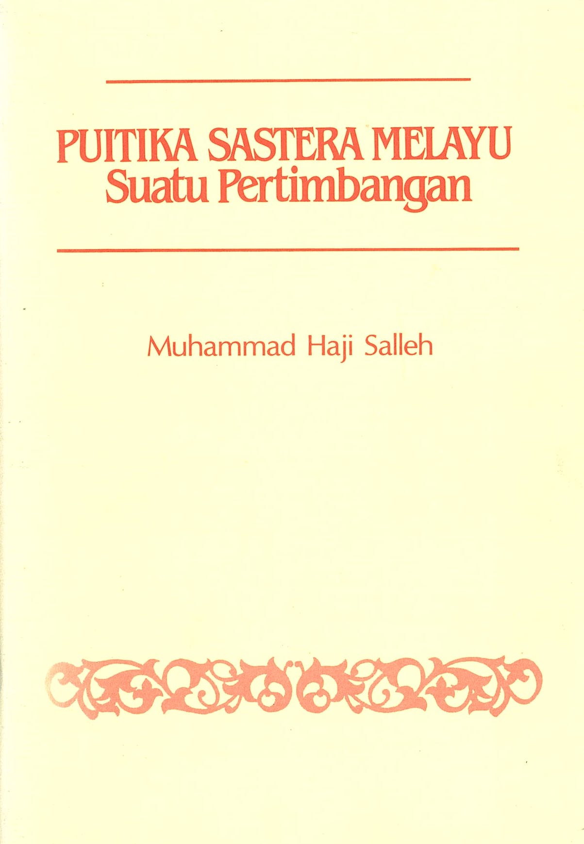 Puitika Sastera Melayu: Suatu Pertimbangan