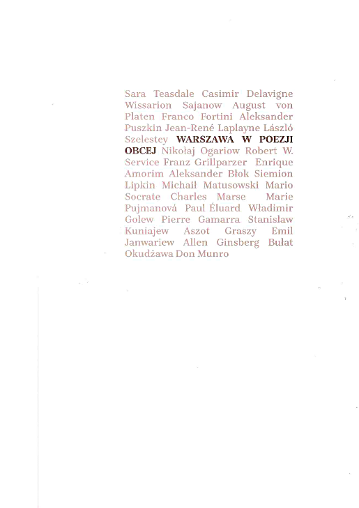 Warszawa w poezji obcej