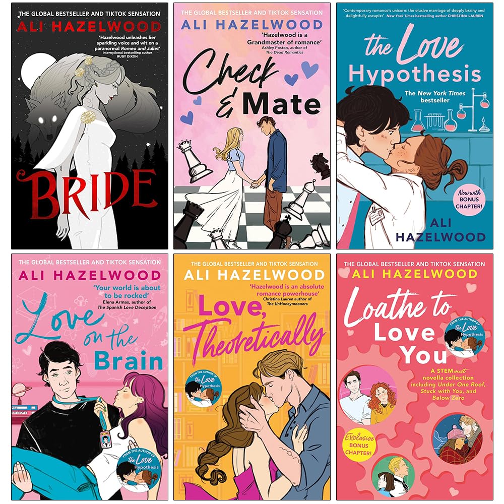 Ali Hazelwood Collection 6 Books Set (Bride, Check & Mate, The Love Hypothesis, Love on the Brain, Love Theoretically & Loathe To Love You)
