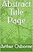 Abstract Title Page