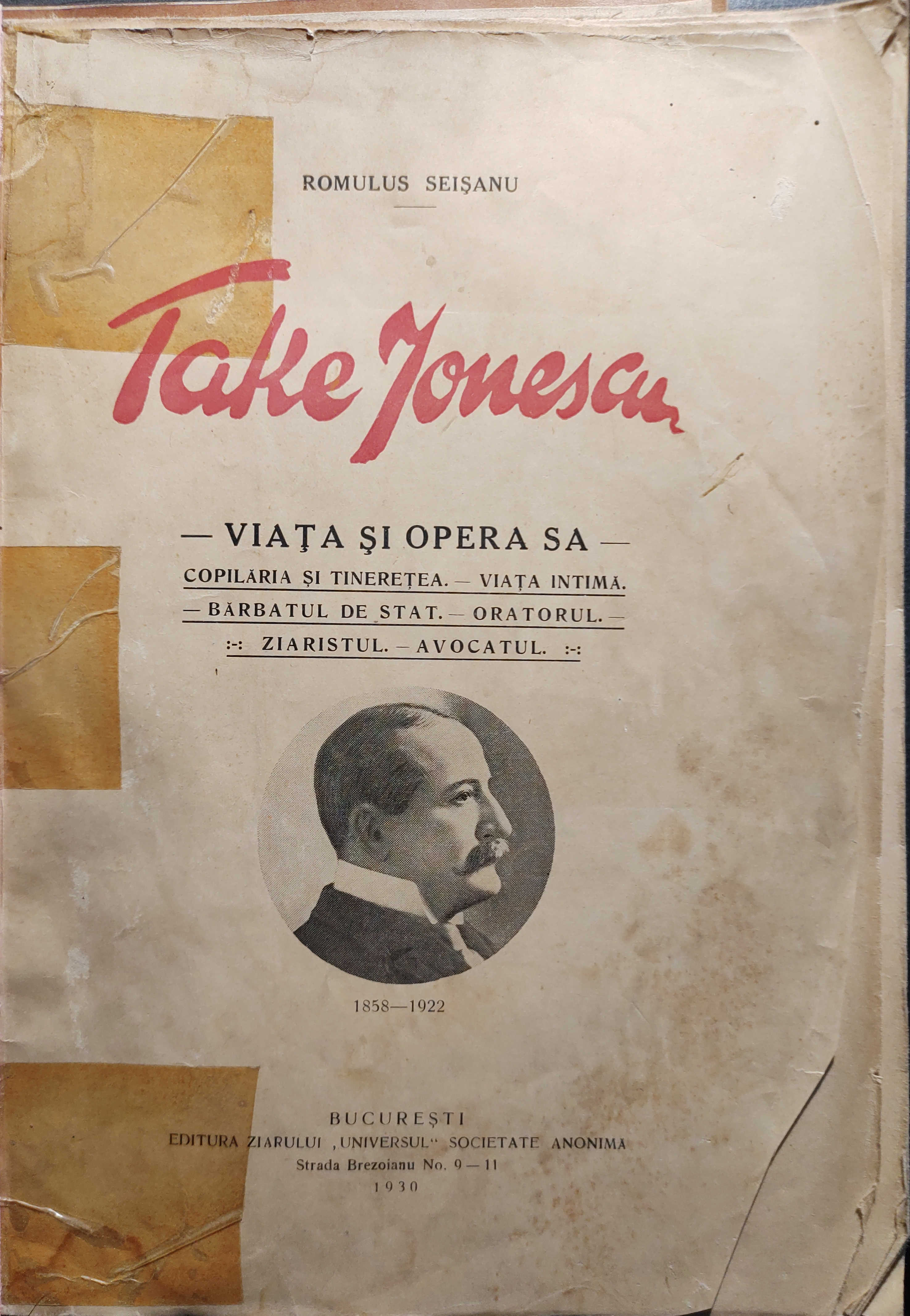 Take Ionescu - viața și opera sa