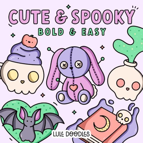 Cute & Spooky Coloring Book: Adorable, Simple, Bold & Easy Halloween Designs with Cute Ghosts, Pumpkins, Bats, and More for Adults and Kids (Bold & Easy Coloring Books | by Lule Doodles)