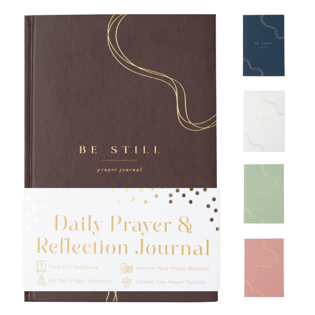Prayer Journal for Men and Women: Daily KJV Scriptures for Reflection | 5.5x8" Bible Study & Prayer Tracker Tool | Ultimate Gift for Christian Women's Spiritual Growth & Devotional Journaling - Brown