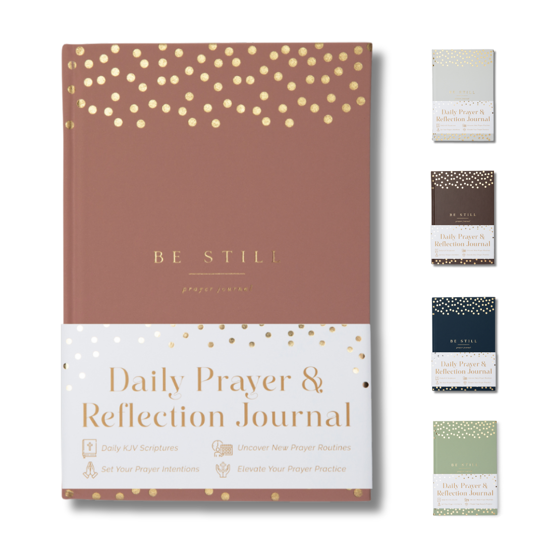 Daily KJV Scriptures Prayer Journal for Men and Women: 5.5x8" Bible Study & Prayer Tracker Tool | Ultimate Christian Gift for Spiritual Growth & Devotional Journaling - Pink Gold Dotted