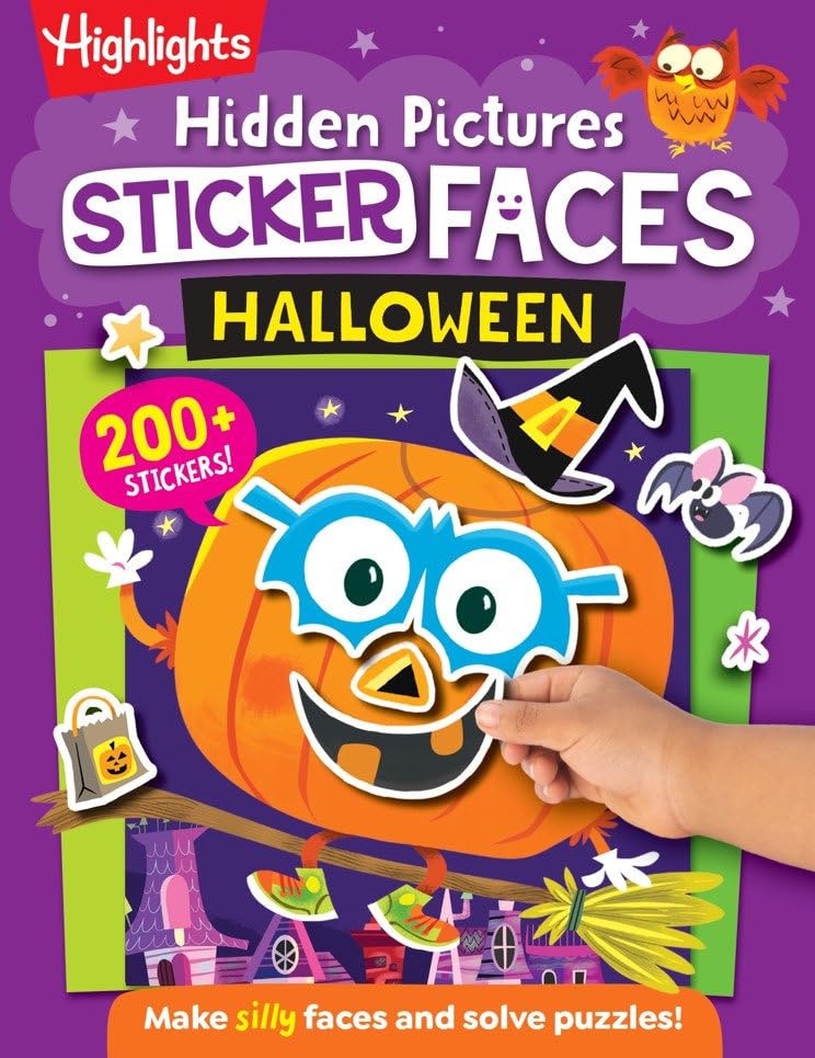 Hidden Pictures Sticker Faces: Halloween: Halloween Crafts Activity Book with Pumpkin Faces and Over 200 Silly Make-A-Face Stickers, Halloween Gift for Kids Ages 36 (Paperback)