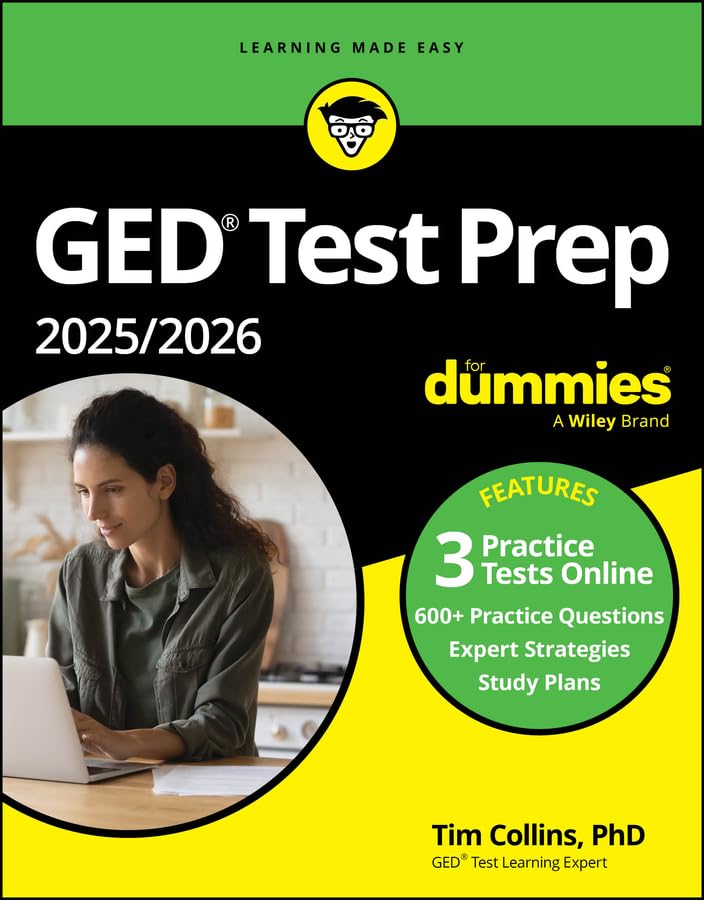 GED Test Prep 2025/2026 For Dummies: Book + 3 Practice Tests Online (Kindle Edition)