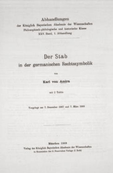 Der Stab in der germanischen Rechtssymbolik (Unknown Binding)