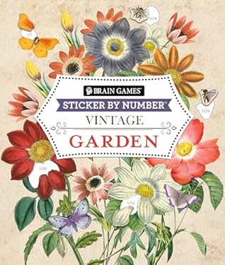 Brain Games - Sticker by Number - Vintage: Garden (28 Images to Sticker)