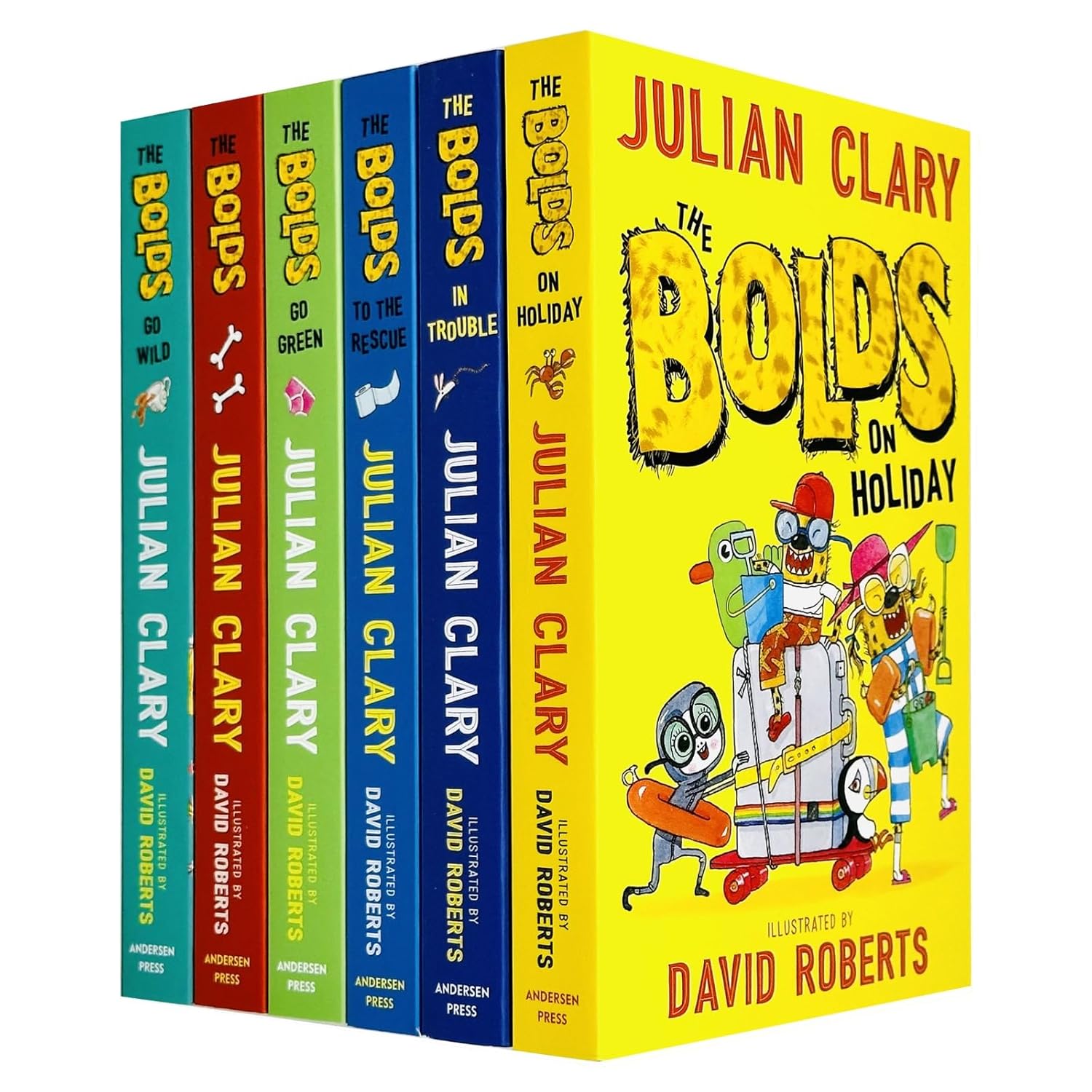 Julian Clary The Bolds 6 Books Collection Set (The Bolds, Go Green, To The Rescue, Go Wild, In Trouble, On Holiday)