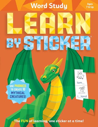 Learn by Sticker: Word Study: Use Phonics to Create 10 Mythical Creatures! (Paperback)