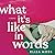 What It's Like in Words