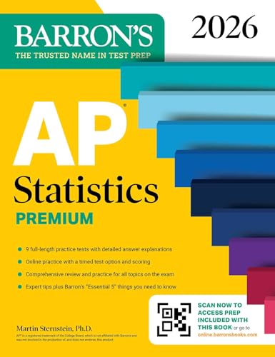 AP Statistics Premium, 2026: Prep Book with 9 Practice Tests + Comprehensive Review + Online Practice (Barron's AP Prep)