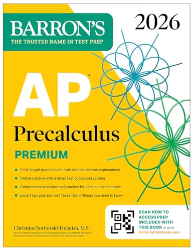 AP Precalculus Premium, 2026: Prep Book with 3 Practice Tests + Comprehensive Review + Online Practice (Barron's AP Prep)