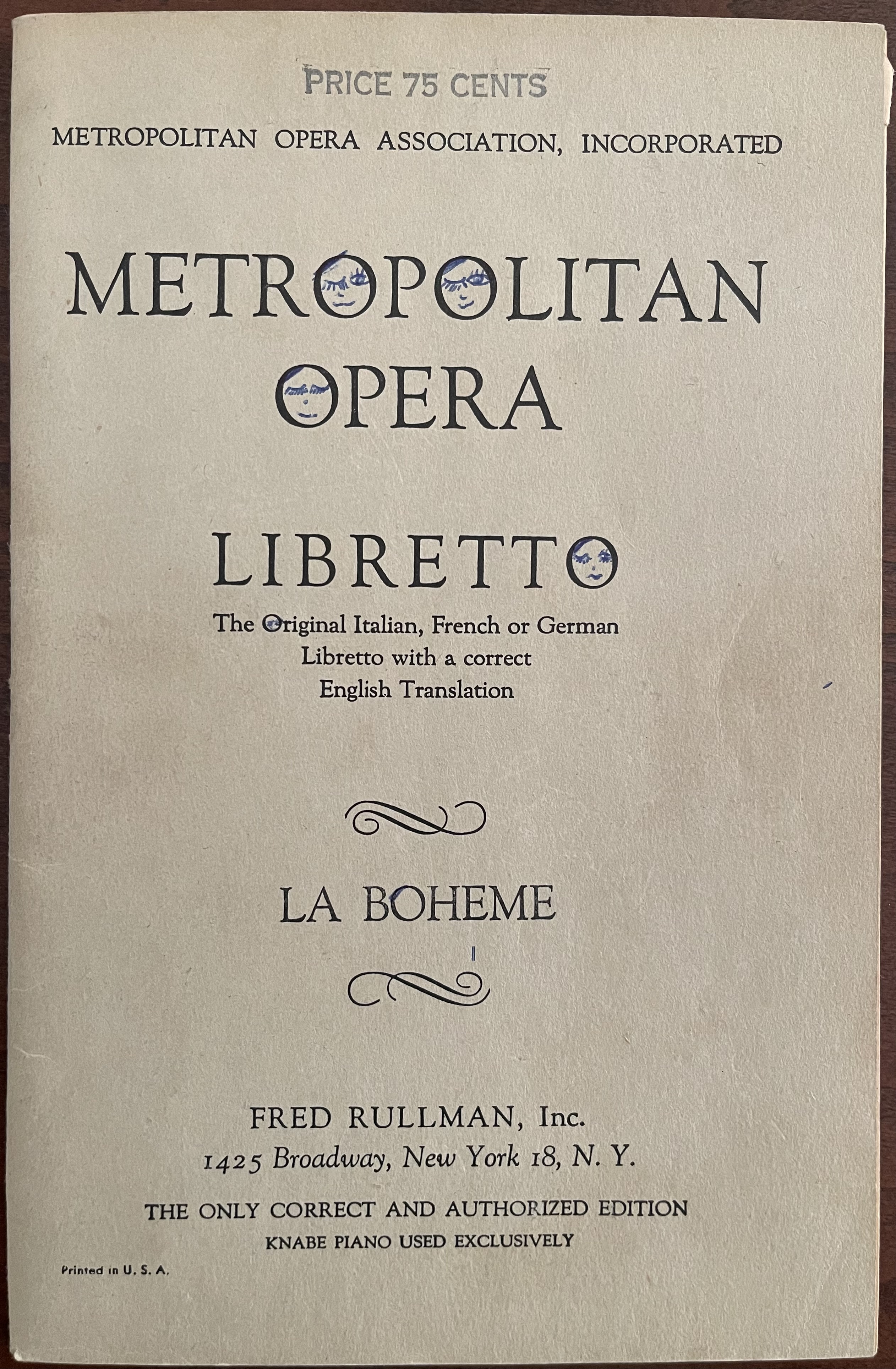 La Boheme Libretto (Unknown Binding)