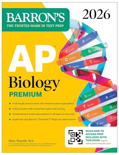 AP Biology Premium, 2026: Prep Book with 6 Practice Tests + Comprehensive Review + Online Practice (Barron's AP Prep)