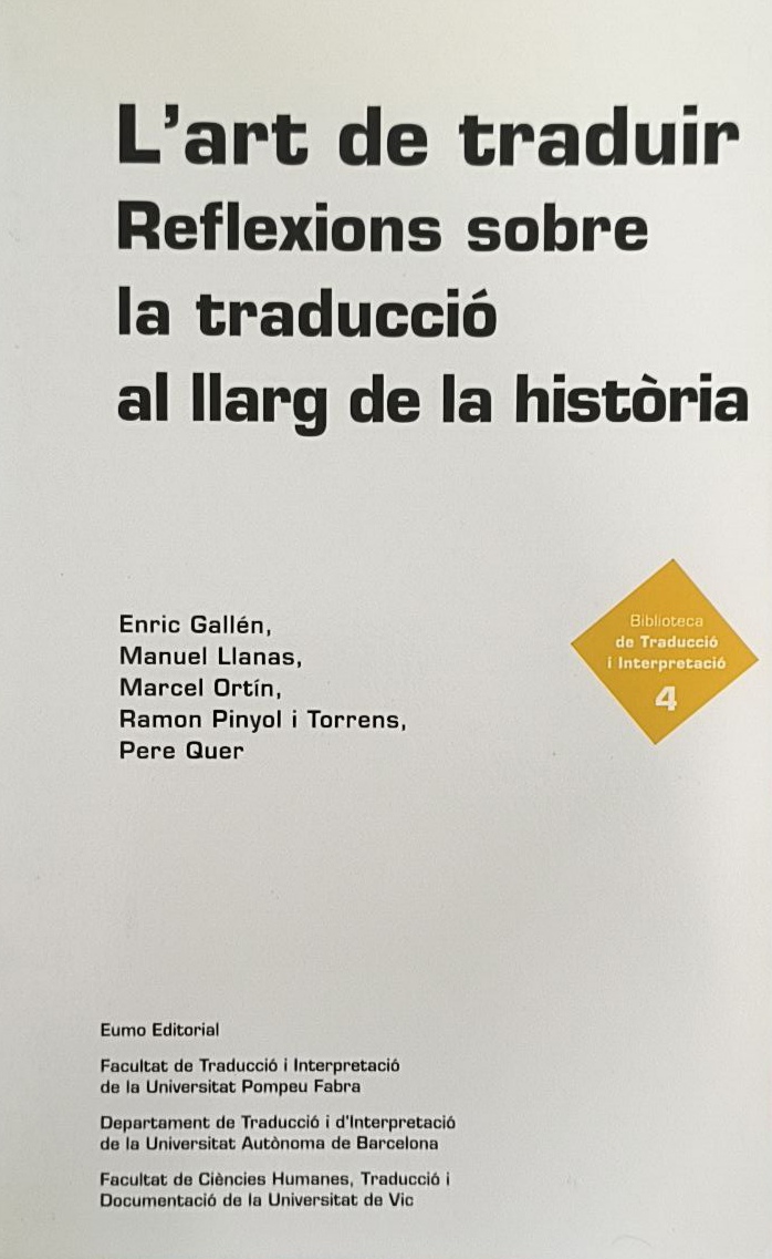 L'art de traduir: reflexions sobre la traducció al llarg de la història
