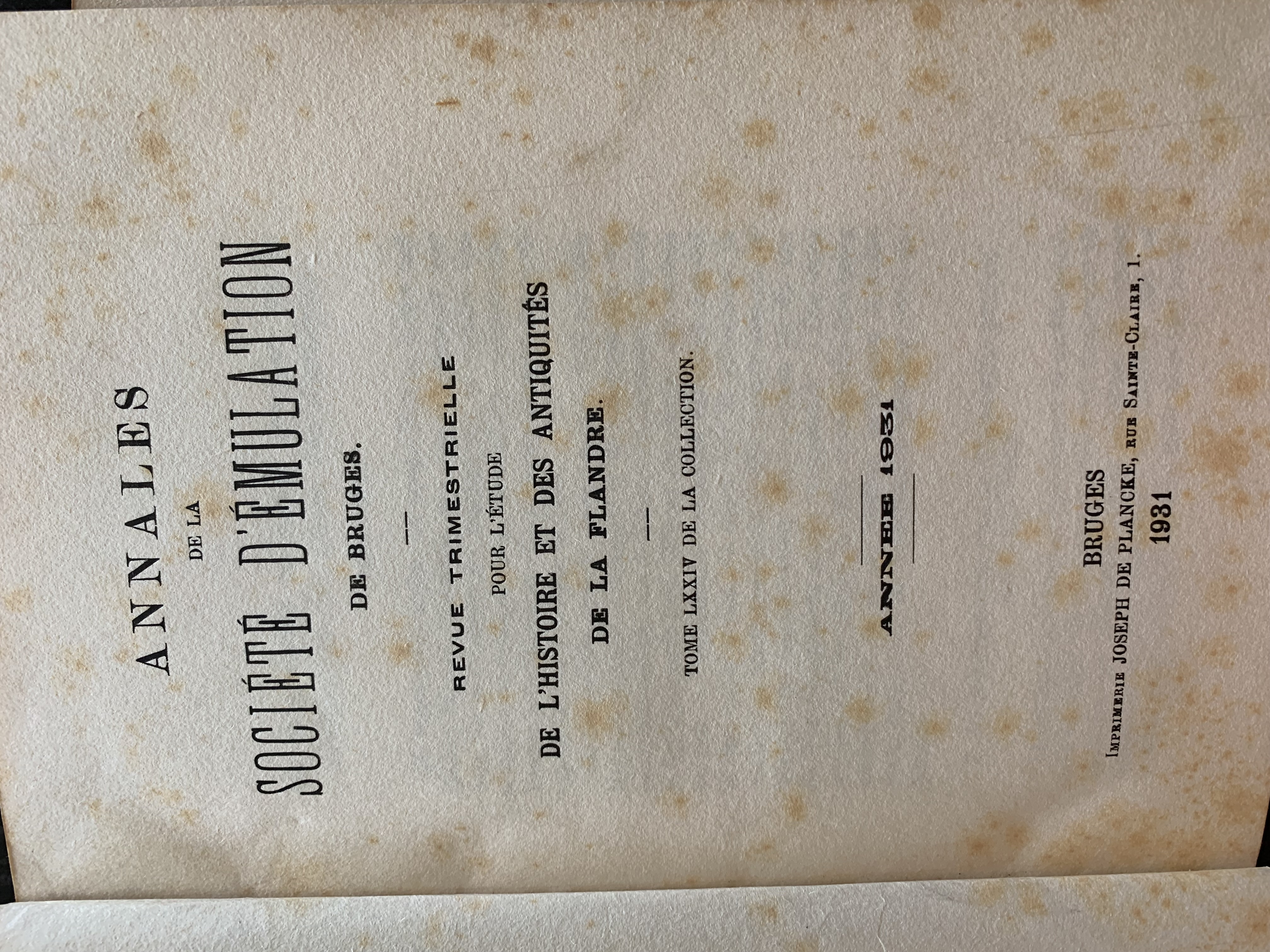 Annales de la Société d'émulation de Bruges. #74