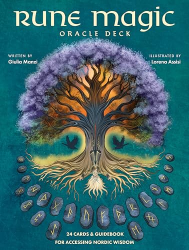 Rune Magic Oracle Deck: Colorful 24-Card Oracle Deck with Norse Symbols, 112-page Illustrated Guidebook Explores Runes, Mythology and Ancestral Wisdom