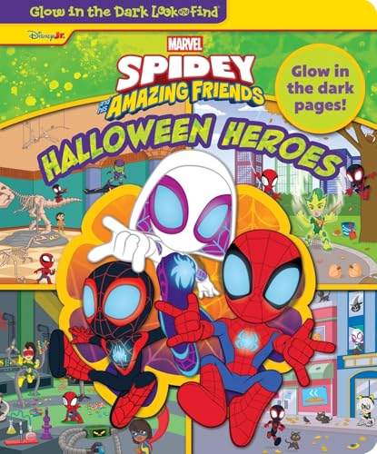 Disney Junior Marvel Spidey and His Amazing Friends - Halloween Heroes Glow in the Dark Look and Find Activity Book - PI Kids (Board Book)