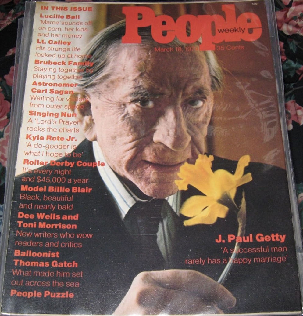 People Weekly Magazine March 18, 1974 (J.Paul Getty, Lucille Ball, Lt. Calley, Carl Sagan, Kyle Rote Jr., Billie Blair, Singing Nun)