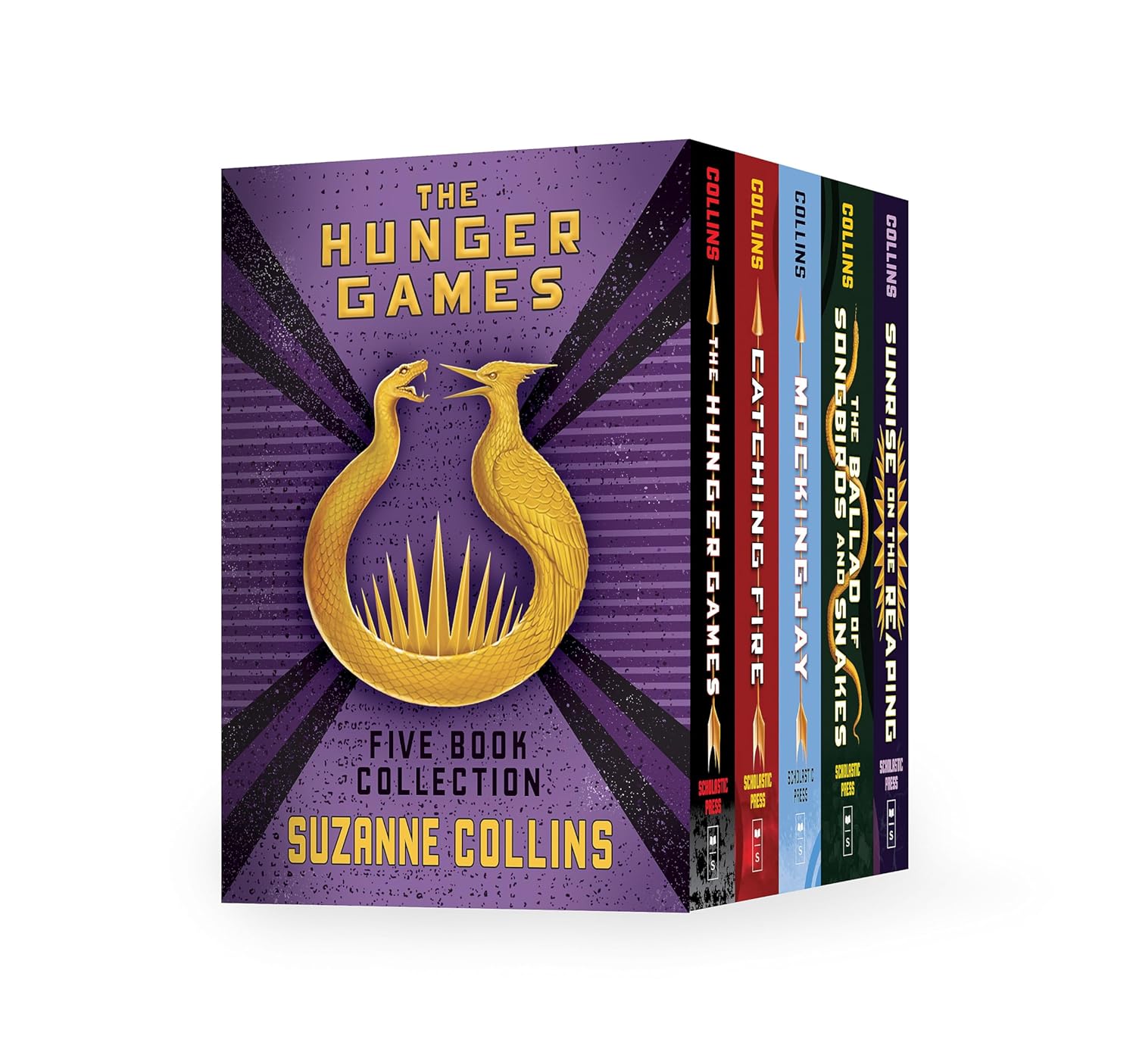 Book cover: Hunger Games 5-Book Hardcover Box Set (The Hunger Games Catching Fire Mockingjay The Ballad of Songbirds and Snakes Sunrise on the Reaping) by Suzanne Collins