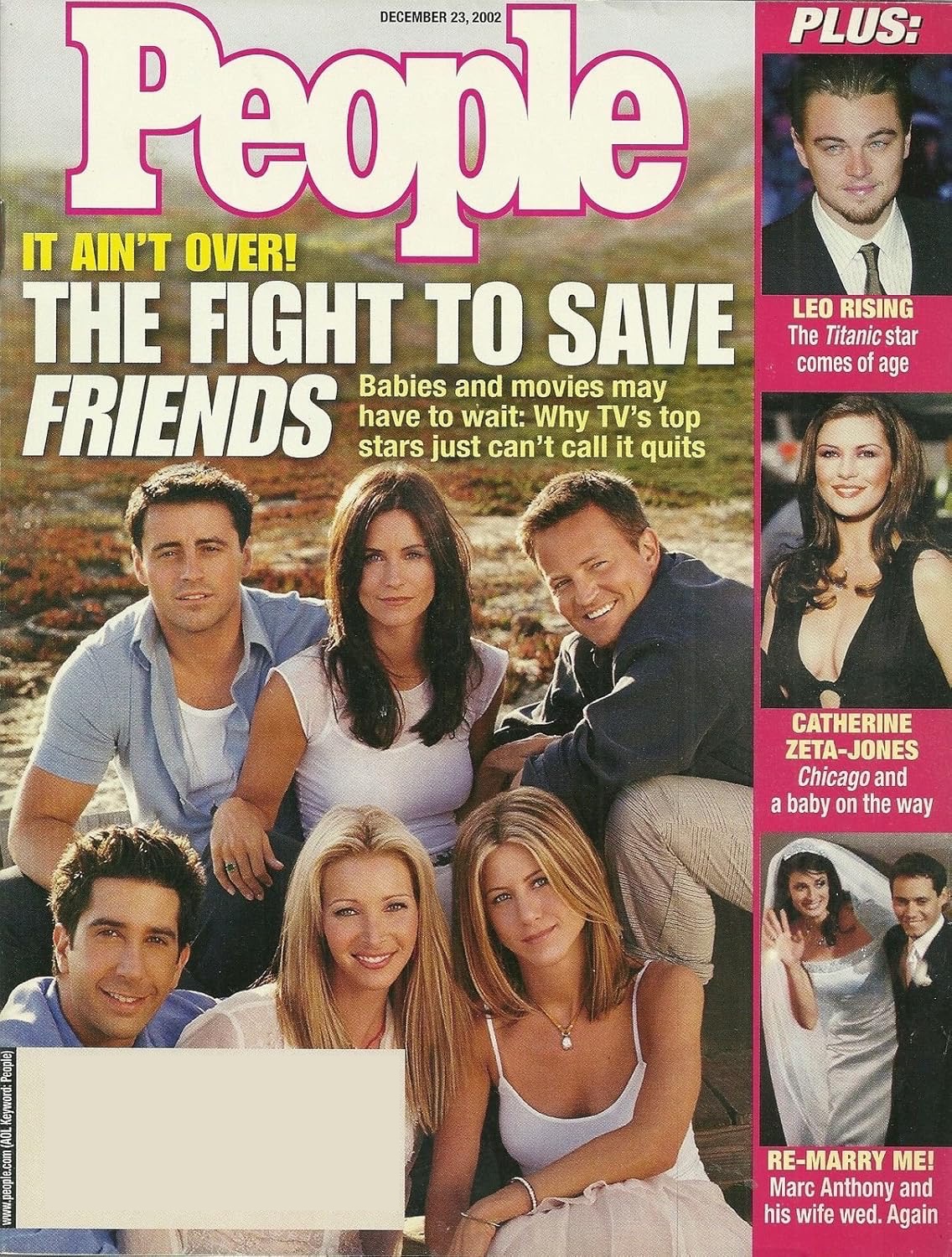 People Weekly Magazine December 23, 2002 Matt LeBlanc, Courteney Cox, Matthew Perry, Jennifer Aniston, Lisa Kudrow and David Schwimmer (Friends)