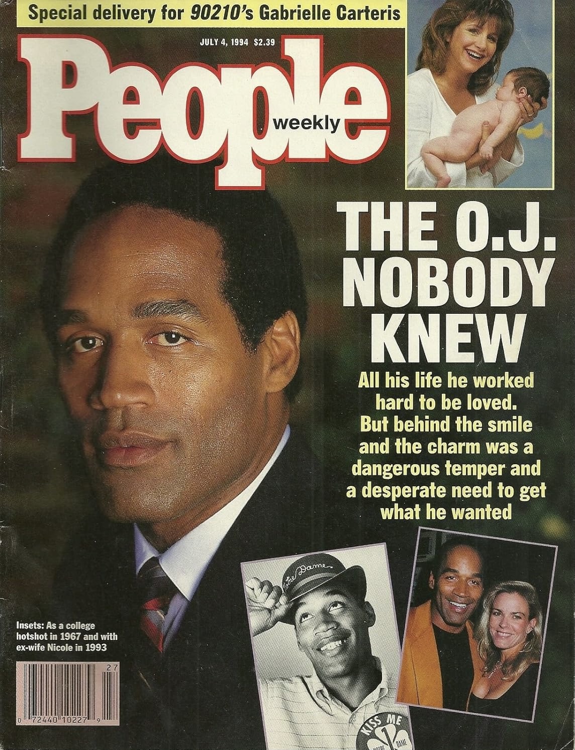People Weekly Magazine July 4, 1994 O.J. Simpson, Gabrielle Carteris (Beverly Hills, 90210), Philip Treacy